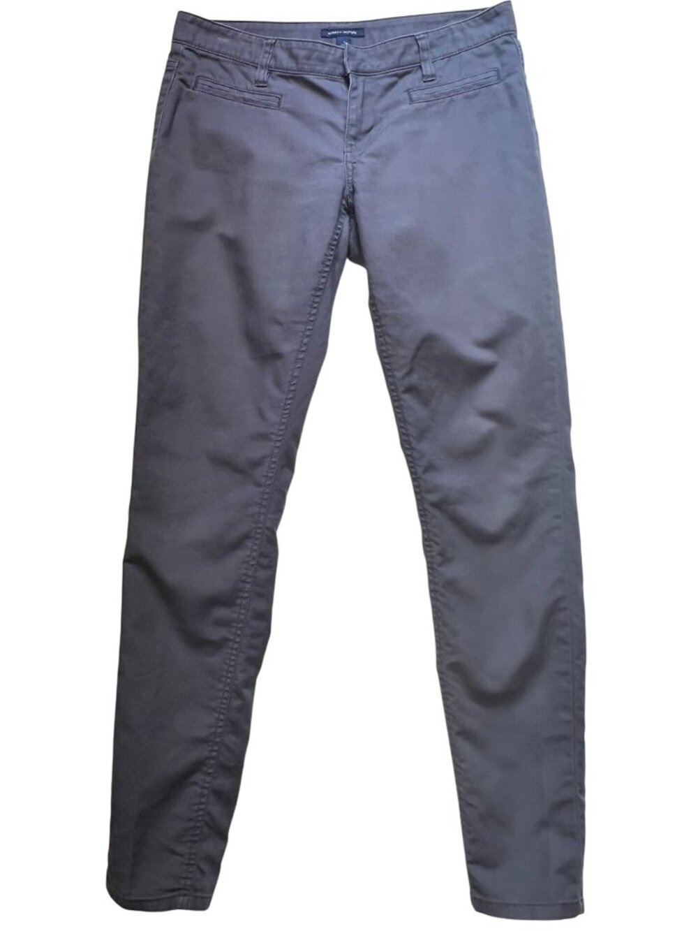 Tommy Hilfiger Women's Cotton Straight-Leg Pants Flat Front Size 4 Charcoal Gray